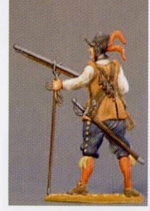 RW1-9 Musketeer at ready w/steel helmet 30 Years War
